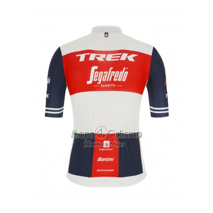 Trek Segafrojoo Ropa Ciclismo Culotte Corto 2021 Mangas Cortas Blanco Profundo Azul